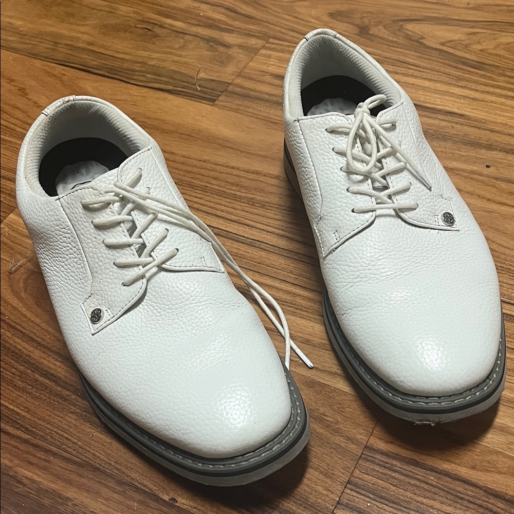 G-Fore Gavallanter White Leather Men's Spikeless Golf Shoes - Picture 11 of 15